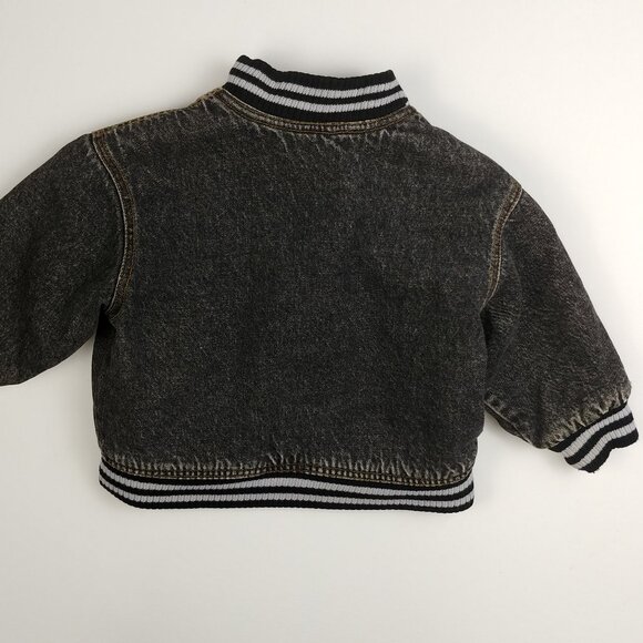 Vintage Bugle Boy Sherpa Lined Black Denim Jacket 18-24 Months - Picture 11 of 12